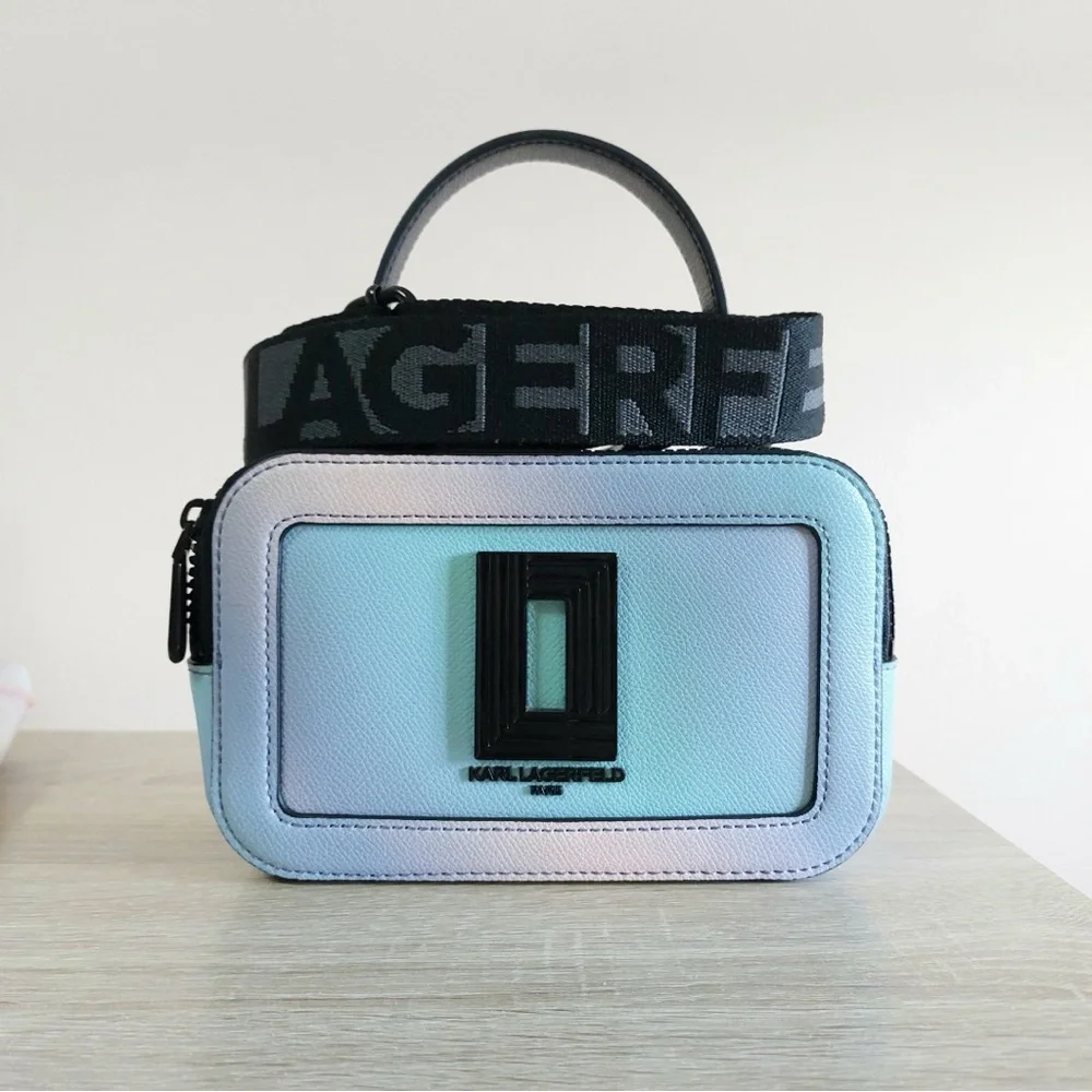 NWT Karl Lagerfeld Ombre Simone Crossbody Camara Bag, Guitar Strap and Dustbag - Picture 9 of 10